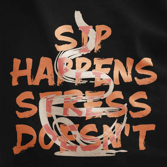 Red bear with ramen and chopsticks, yellow circle pops on black shirt, junk food shirt, bold typography.